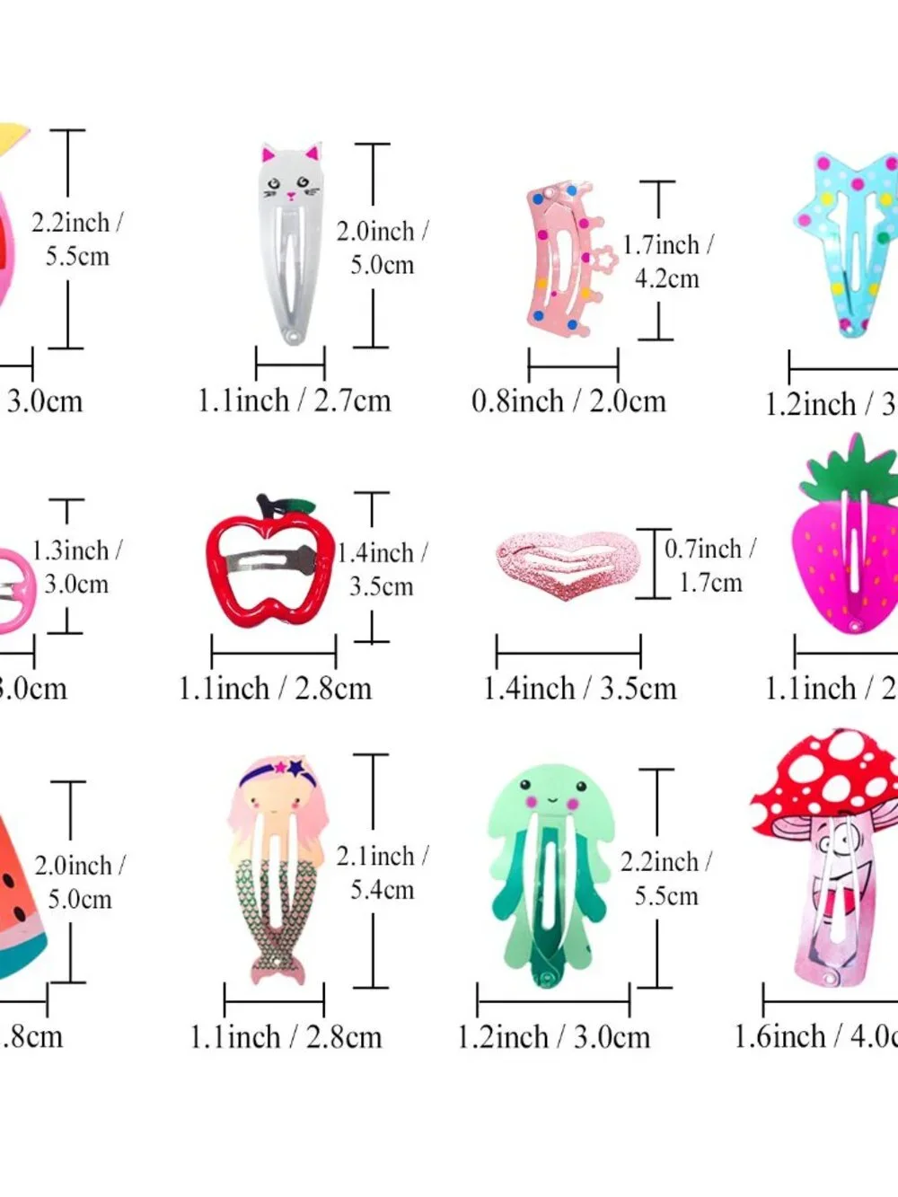Girls Hair Clips Barrettes, 80 Pcs Metal Snap Hair Clips for Kids
